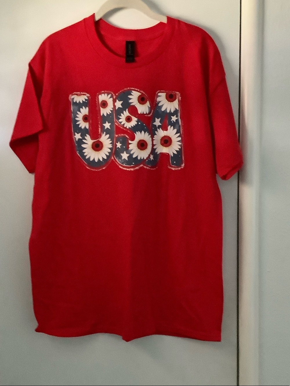 Womens Red "USA" Graphic Tee